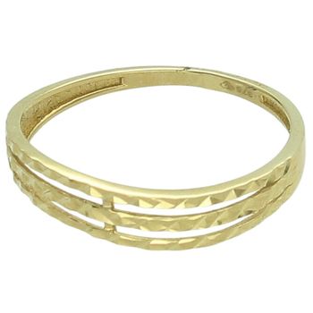 Złoty Pierścionek Damski Próby 375 - Trzyrzędowy Grawerowany.jpg